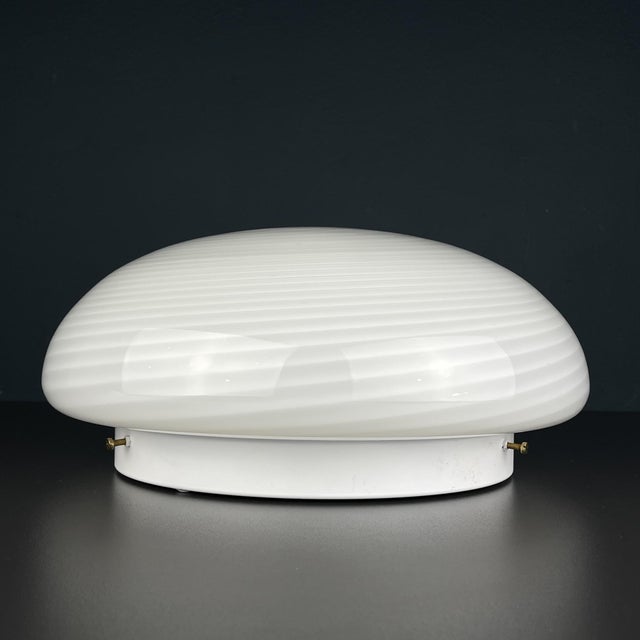 1970s Classic Swirl Murano Glass Ceiling or Wall Lamp, Italy, 1970s For Sale - Image 5 of 13