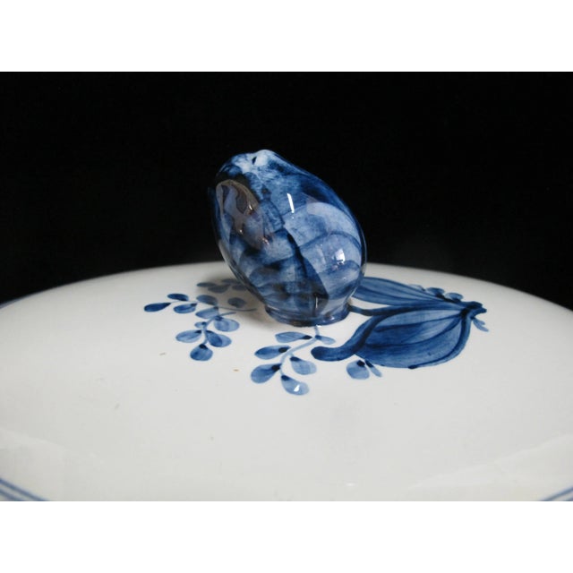 Ceramic Royal Copenhagen Aluminia Faience Tranquebar Blue 921 Vegetable Tureen With Lid For Sale - Image 7 of 11