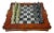 Chinese Chess Set with Immortals & Hardwood Campaign Lacquered Board For Sale