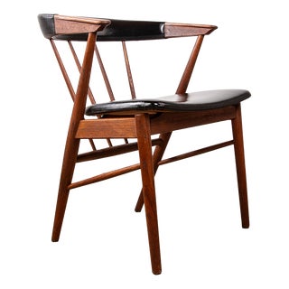 Danish Armchairs in Teak and Skai by Helge Sibast for Sibast, 1955 For Sale