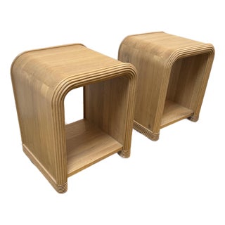 Häti Home Waterfall Oak Nightstands, Pair For Sale