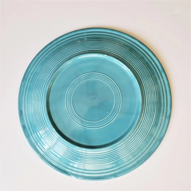 Rare piece of Homer Laughlin original Fiesta ware. This 15 inch chop plate in the original turquoise glaze is a large...