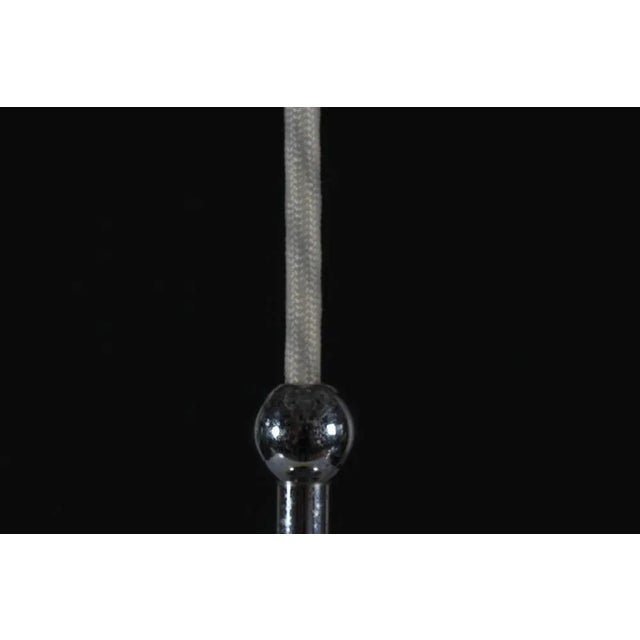 Art Deco Ball-Shaped Pendant in Light Yellow Shade + Chrome, Denmark, 1930s For Sale - Image 6 of 8