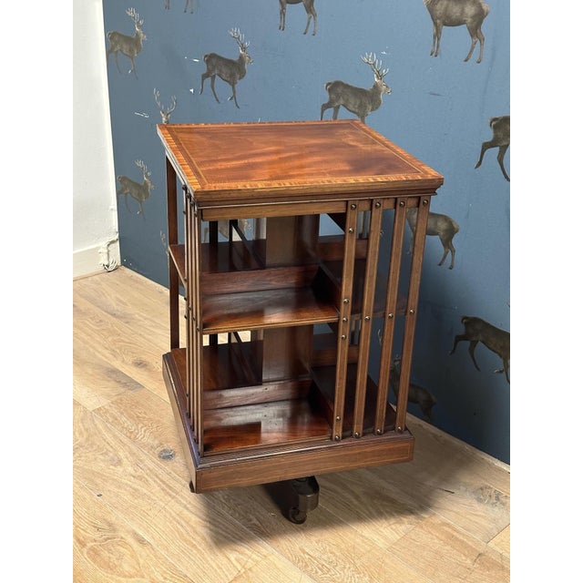 Brown Antique Revolving Bookcase, 1890s For Sale - Image 8 of 12