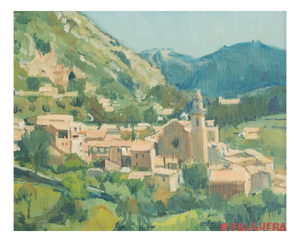 Oscar Falguera, Mountain Village Near Tarragona, Spain, 1990s, Oil on Canvas