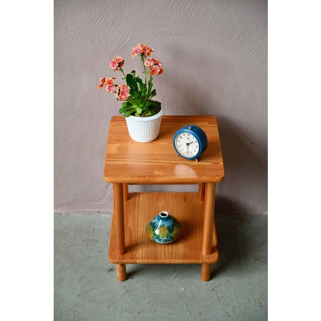 Vintage Scandinavian Bedside Table in Pine, 1970s For Sale - Image 4 of 12