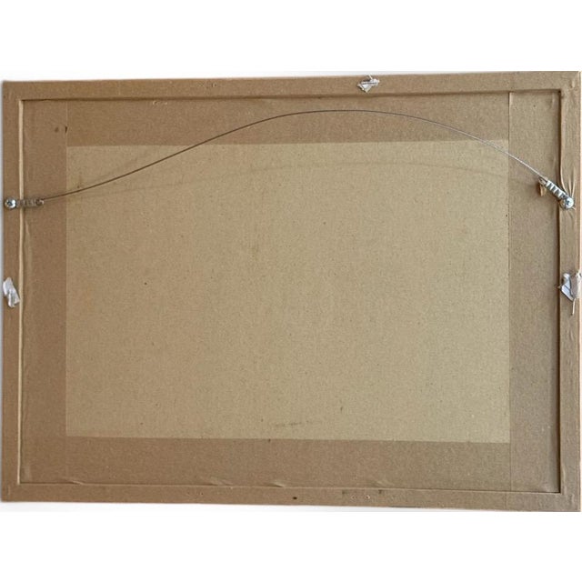 Modernist Floral Still Life Watercolor Anemones and Apples by Evangeline Smedley in Custom Shadow Box Frame 1986 For Sale - Image 10 of 10