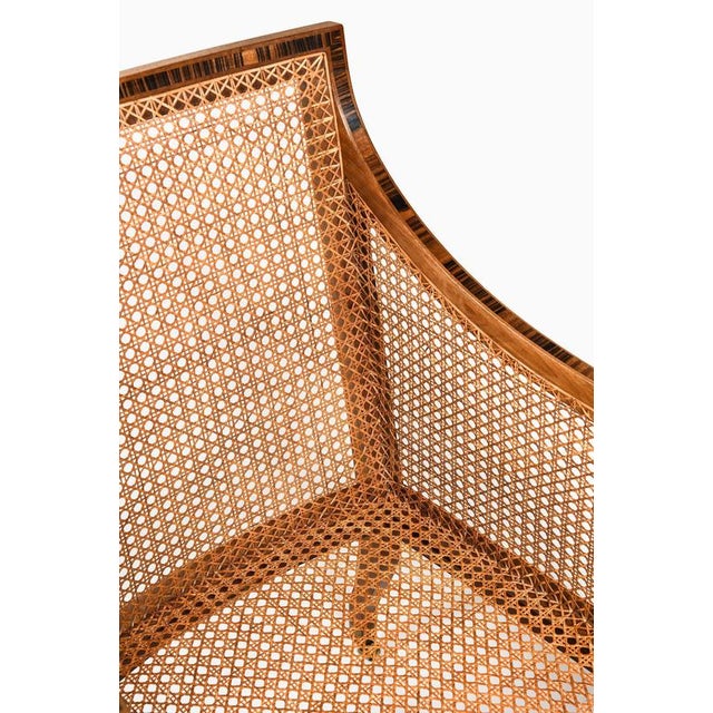 Brown Bergère Armchairs in Cane with Leather and Mahogany by Kaare Klint, 1931, Set of 2 For Sale - Image 8 of 14