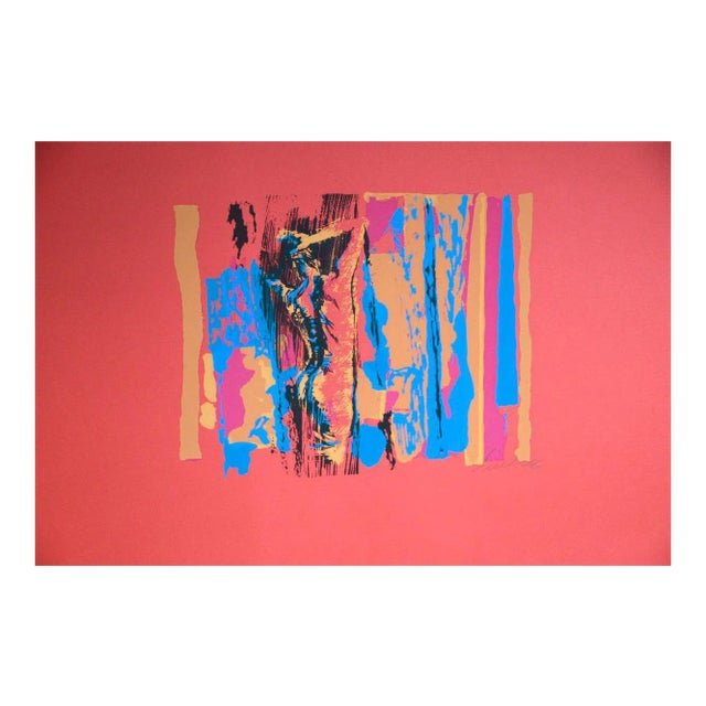 Rounded Nude in Red - Original Screen Print by Nicola Simbari - 1976 1976 For Sale