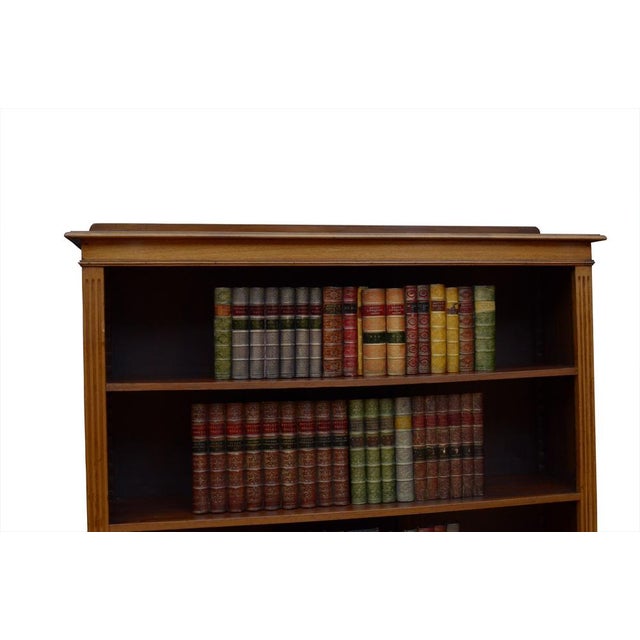 Goldenrod Edwardian Walnut Open Bookcase, 1900 For Sale - Image 8 of 18
