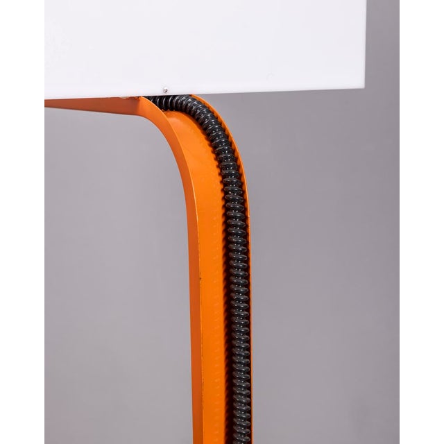 Vintage Space Age Italian Orange Metal and Acrylic Glass Floor Lamp, 1970s For Sale - Image 11 of 15