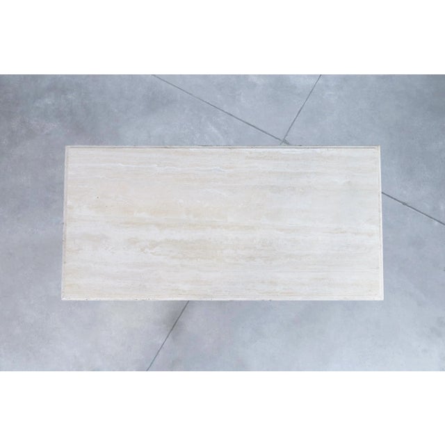 Monumental Italian Travertine Dining Table by Stone International, 1970s For Sale - Image 10 of 12