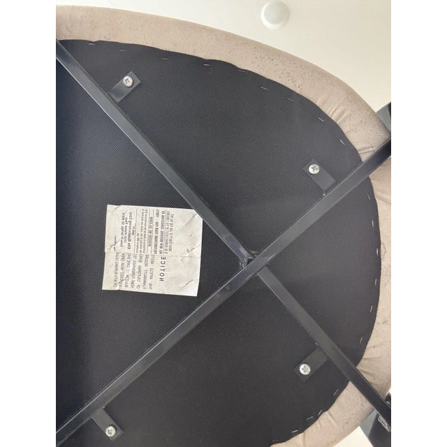 Set of 4 Modern Dining Chairs With Brushed Metal Backs For Sale - Image 11 of 11