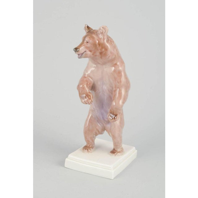 Erich Hösel for Meissen Modelled in 1908. Porcelain figure of a standing brown bear in a natural posture, hand-painted in...