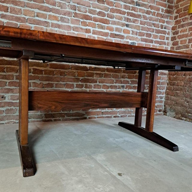 Vintage Danish Extendable Rosewood Dining Table, 1960 For Sale - Image 3 of 6