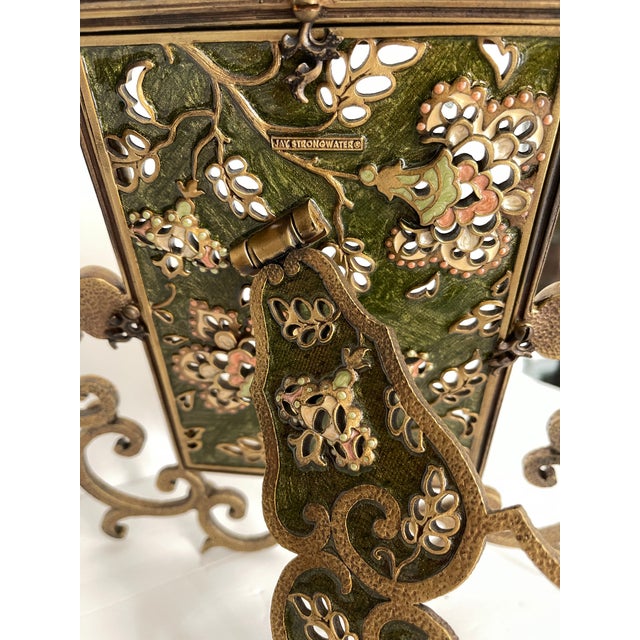 Green Jay Strongwater Ornate Jeweled and Enameled Metal Scroll Picture Frame For Sale - Image 8 of 10