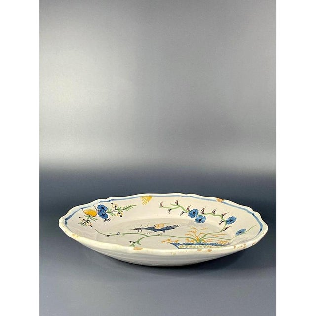 Antique Chinese Style Faience Plate from Nevers, France, 1790s For Sale - Image 6 of 8