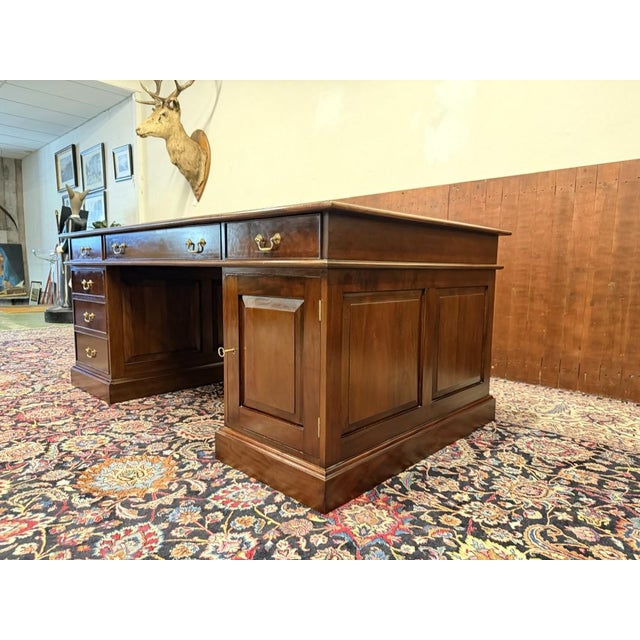 Large English Partner Desk For Sale - Image 6 of 18