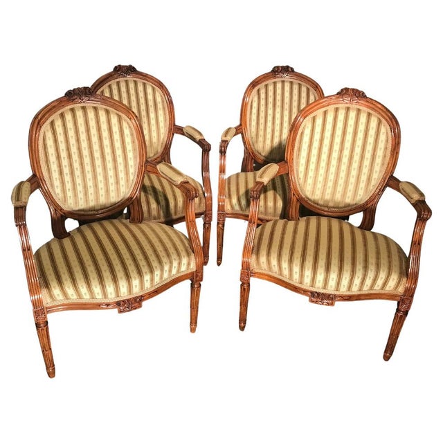 Louis XVI Armchairs, France, 1780s, Set of 4 For Sale - Image 11 of 11