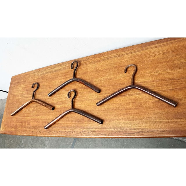 Vintage Wood Coat Hangers, 1970s, Set of 4, in Very Good conditions. Designed 1970 to 1979