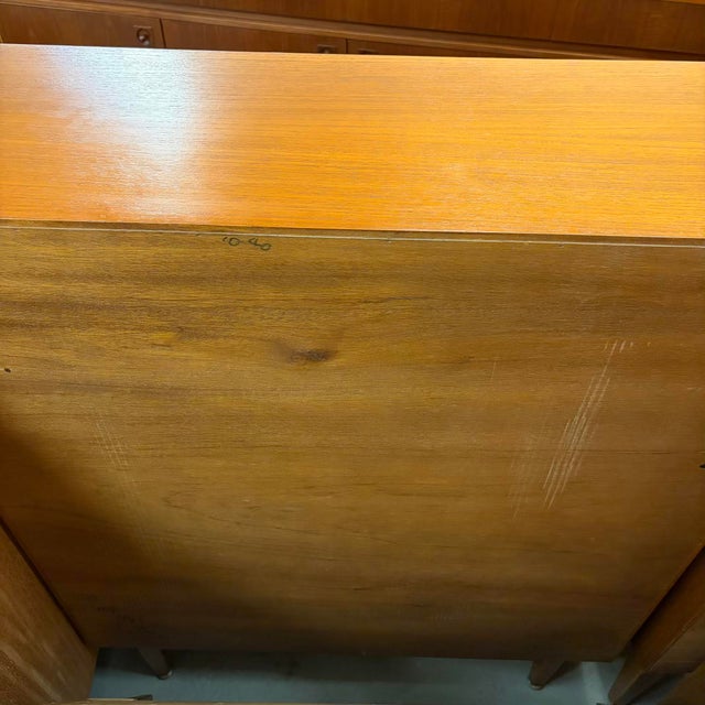 Jentique Vintage Teak Secretary Desk For Sale - Image 10 of 10