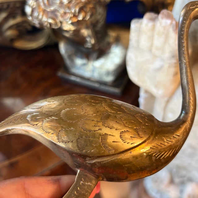 1970s Brass Crane Ibis Sculpture For Sale In Atlanta - Image 6 of 6