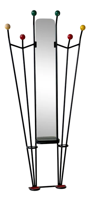 Vintage French Modern Foyer Tree With Mirror by Roger Feraud, Circa 1950s