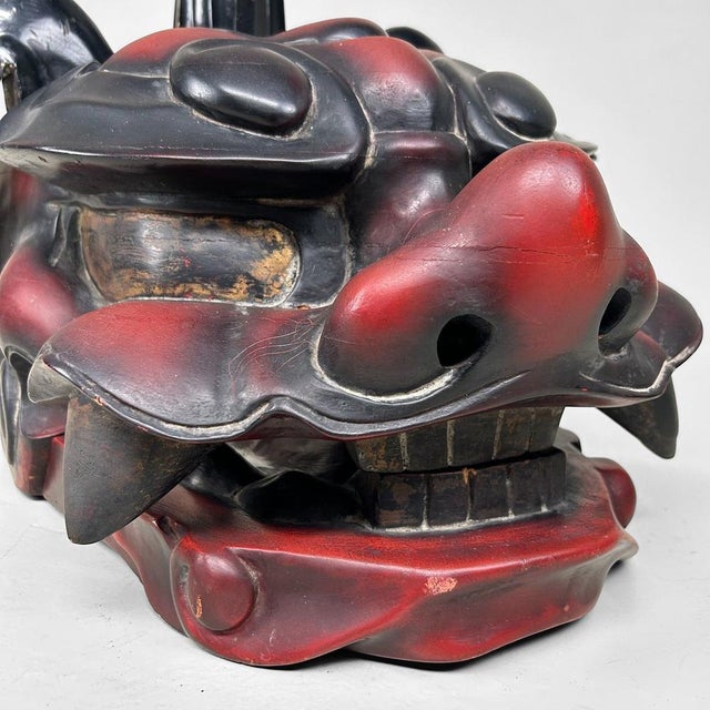 Meiji Wooden Japanese Shishi Mask, 1890s For Sale - Image 5 of 18