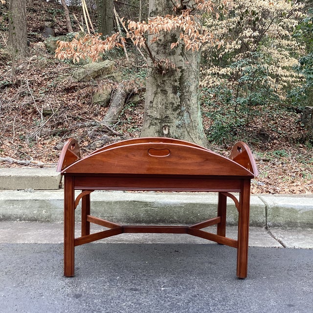 1990s Butlers Tray Table by Virginia Galleries for Henkel Harris For Sale - Image 11 of 12