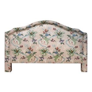 King Foliage Print Camelback Headboard For Sale