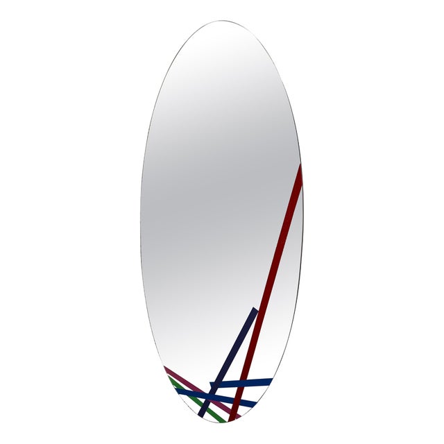 Large Oval Mirror attributed to Piero Dorazio, 1978 For Sale