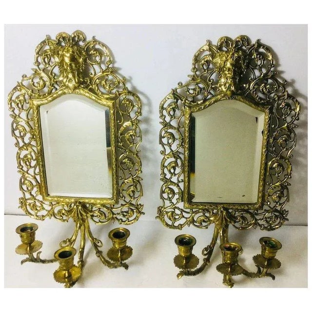 Measures 17 1/2 inches high by 10 inches wide. Beautiful gothic floral theme. Brass.