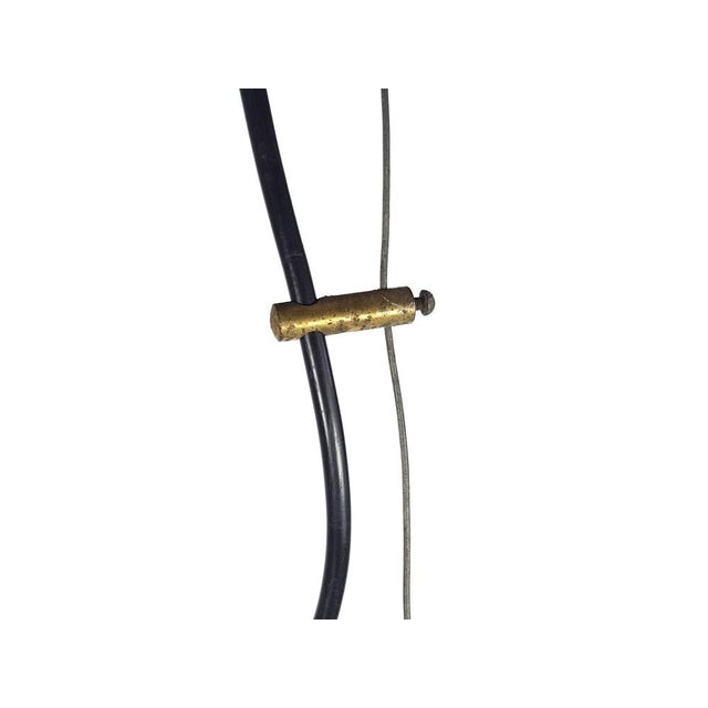 Mid-Century Black Aluminum Azucena Pendant Lamp with Brass & Molded Glass Shade, 1950s For Sale - Image 6 of 9