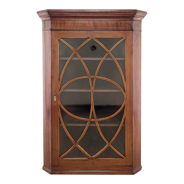 George III English Mahogany Corner Cabinet, Circa 1790 For Sale