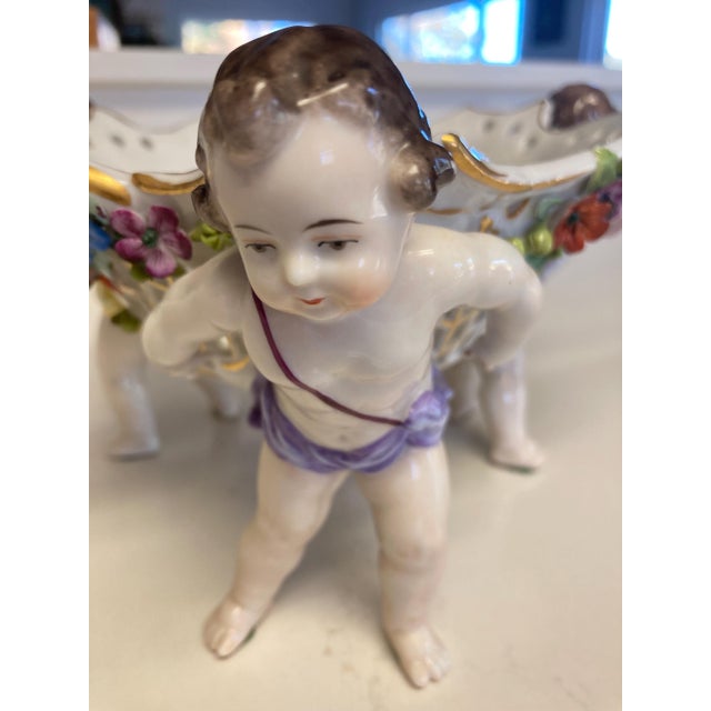 1950s Porcelain China Basket Centerpiece For Sale In San Antonio - Image 6 of 8