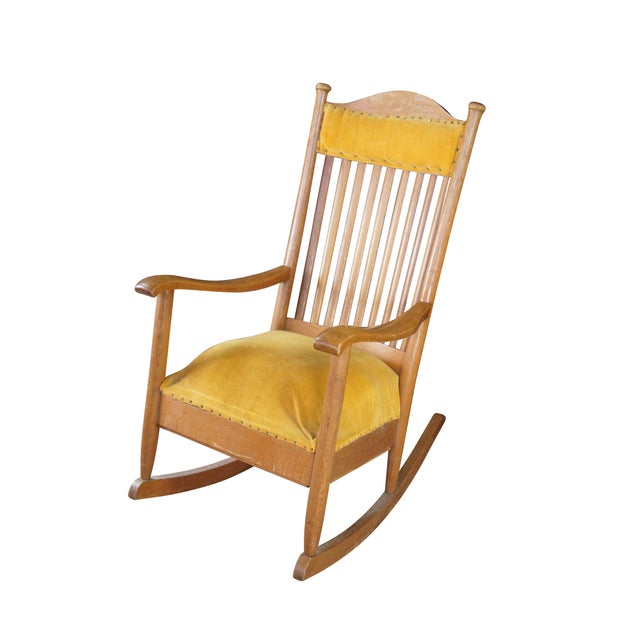Farmhouse Antique Victorian Quartersawn Oak Farmhouse Parlor Slat Back Rocking Chair For Sale - Image 3 of 11
