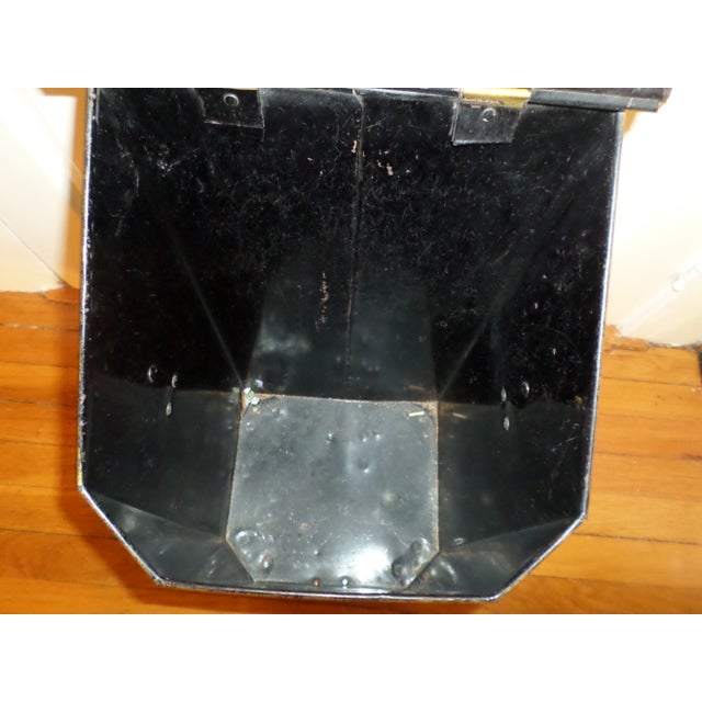 Antique Victorian Tole Ware Coal Scuttle Fireplace Box With Hand Painted "Bouquet of Flowers" For Sale - Image 10 of 13