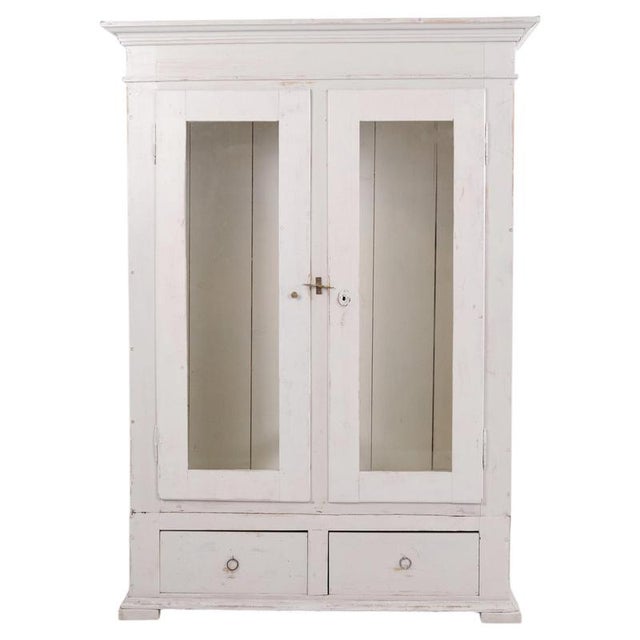 Grey-Painted Display Cabinet with Drawers, 1890 For Sale - Image 12 of 12