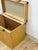 Vintage Blonde Woven Wicker Chest, Brass Clamp Hardware Storage, Coastal Trunk For Sale - Image 12 of 14