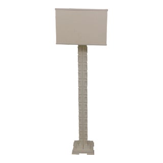Modern Design White Floor Lamp W. Shade For Sale