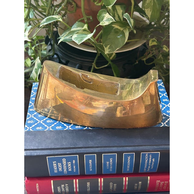 Mid-Century Modern 1970s Modernist Sculptural Solid Brass Tape Dispenser For Sale - Image 3 of 10