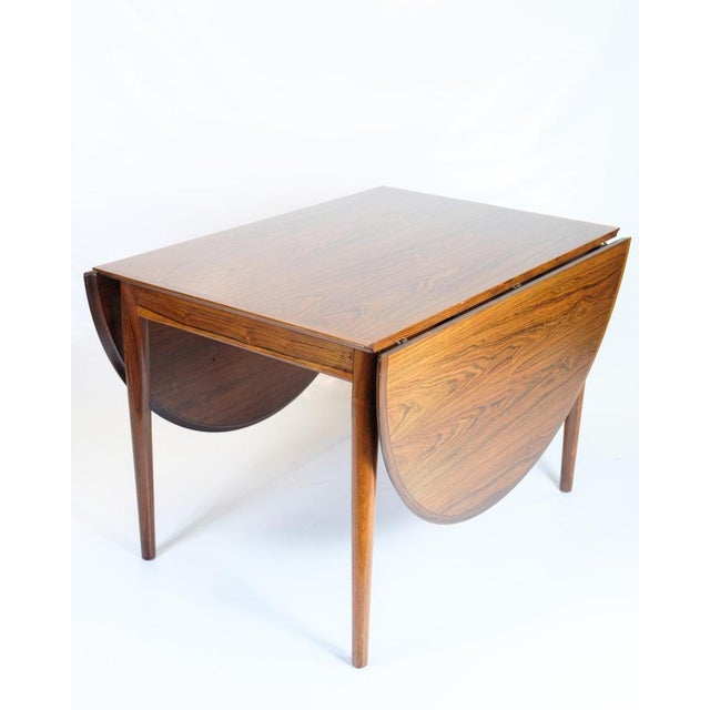 Wood Dining Table in Rosewood with Extension and Flaps by Arne Vodder, 1960s For Sale - Image 7 of 15