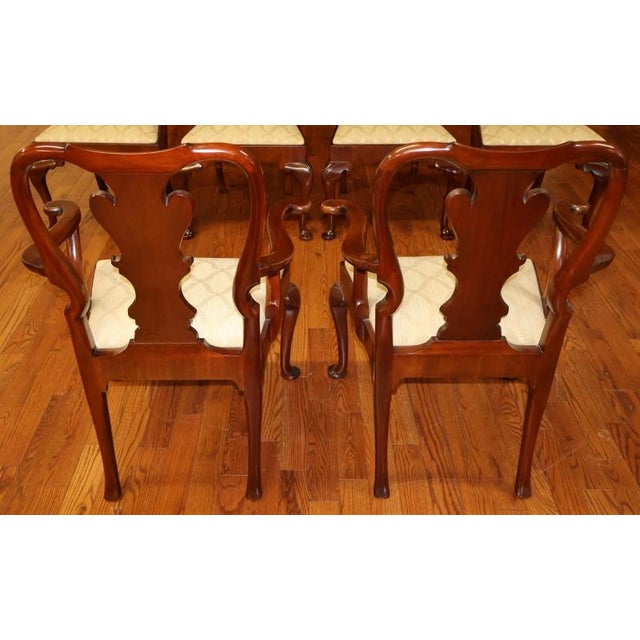 1980s 1980s Set of 6 Kindel Queen Anne Style Mahogany Dining Chairs For Sale - Image 5 of 18