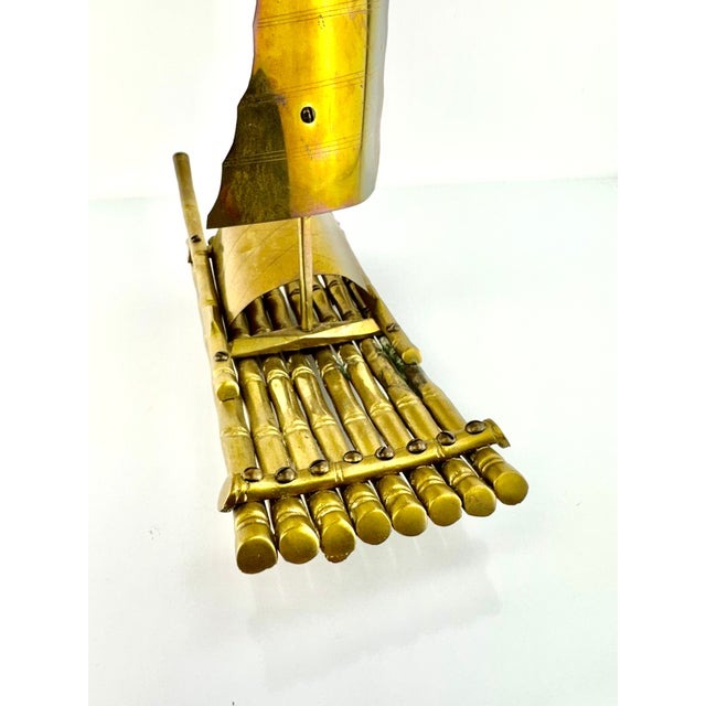 Mid-Century Brass Asian-Style Sailboat For Sale In Little Rock - Image 6 of 12