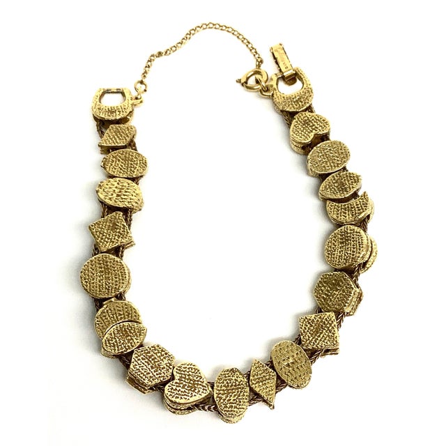 Metal Vintage Goldette Multi Semiprecious Stone Goldtone Bracelet For Sale - Image 7 of 10