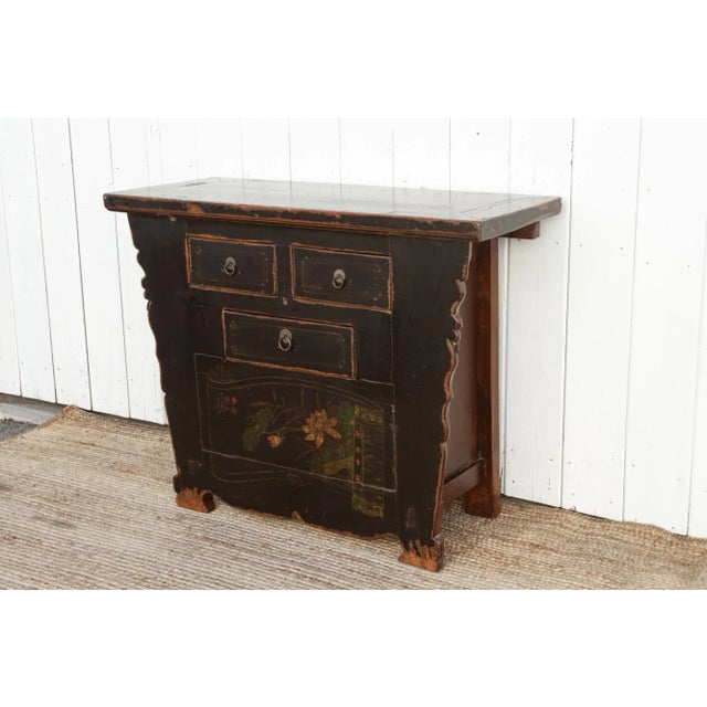 Antique Painted Black Mongolian Dresser For Sale - Image 4 of 10