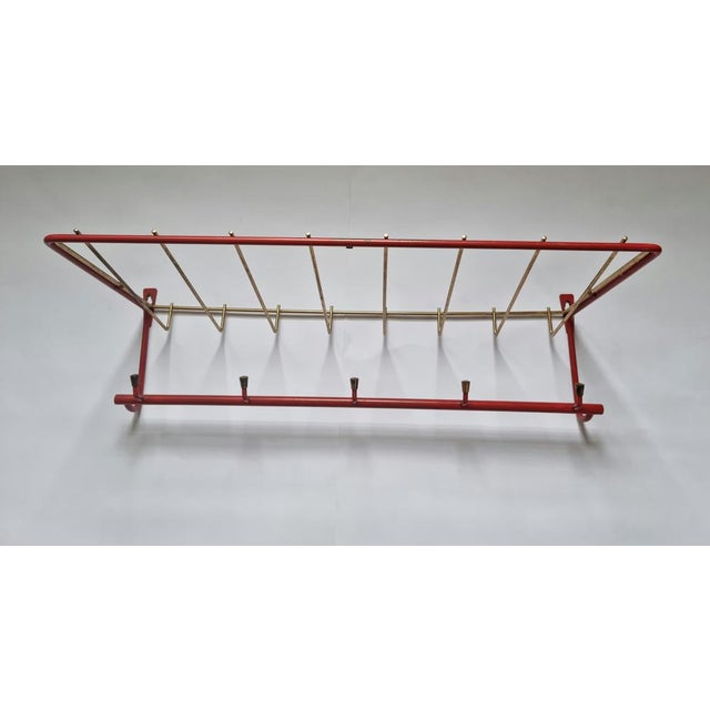 Metal Mid-Century Wall Brass Coat Rack, Germany, 1969 For Sale - Image 7 of 14