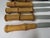 Mid-Century Modern Vintage Italian Cheese Cutlery in Bamboo and Stainless Steel, 1960s, Set of 6 For Sale - Image 3 of 6