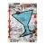 Mini Blue Martini - Original Pop Street Art Acrylic Painting on Korean Newspaper by Gary John For Sale