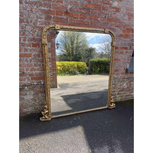 Large Antique English Rope Twist Framed Mirror, 19th Century For Sale - Image 6 of 6